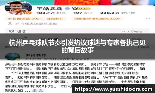杭州乒乓球队节奏引发热议球迷与专家各执己见的背后故事